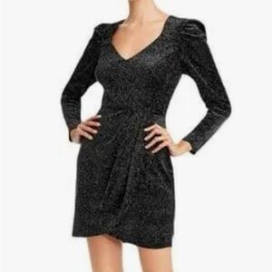 Aqua Black Long Sleeve Dress